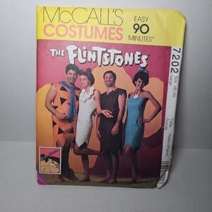 McCall's Costumes The Flintstones Sewing Patterns 7202 Size Large UNCUT